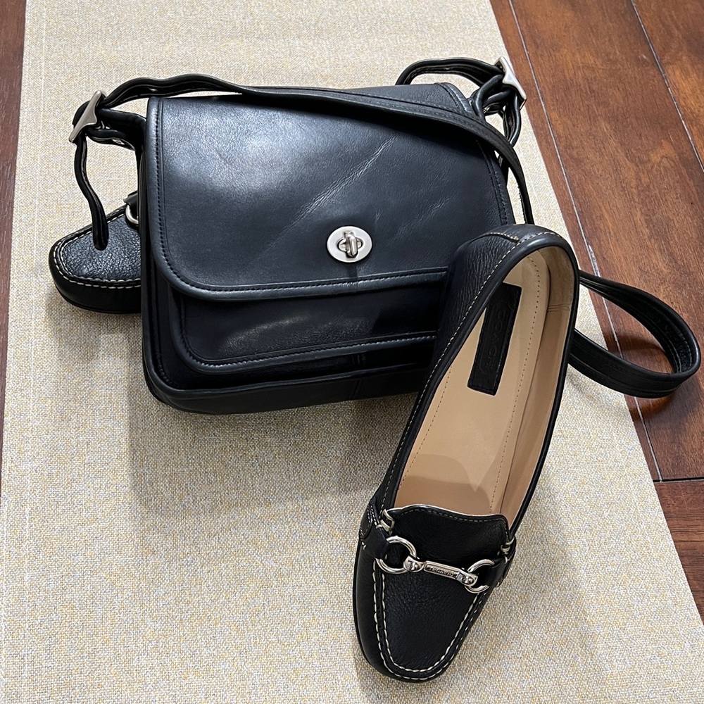 ❤️ Coach Black Leather Crossbody Bag - Picture 3 of 11